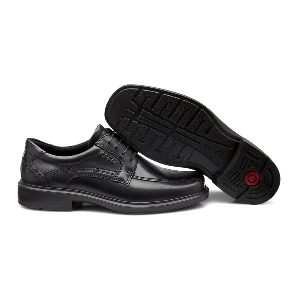 ECCO Mens Dress Shoes Black - Helsinki Bike Toe Lace - IYU-297305